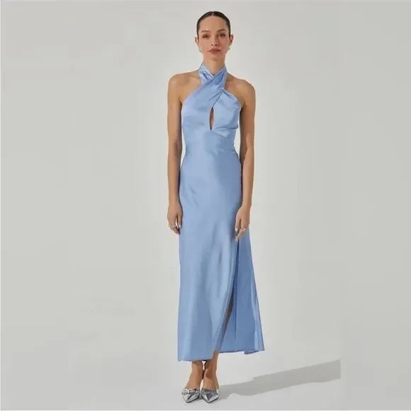 marissa satin halter neck midi dress Marissa Satin Halter Neck Midi Dress